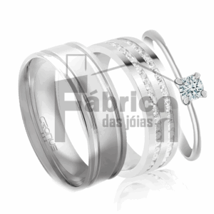 aliança de prata cravejada 2328
